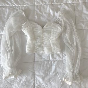 White puff sleeve top